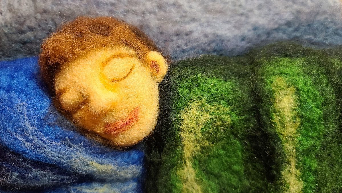 needle felted child - after - by Hillary Dow
