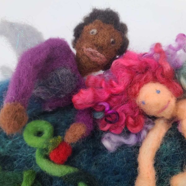 Fairy Dance Party original felted illustration by Hillary Dow