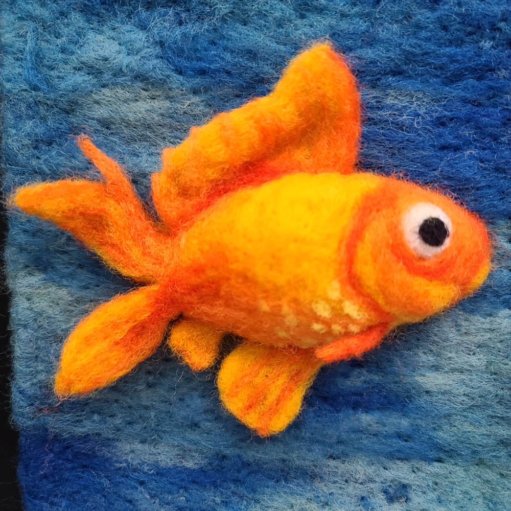 Alphabet Book Goldfish needle felted Illustration