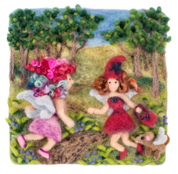 Two fairies meet in the woods