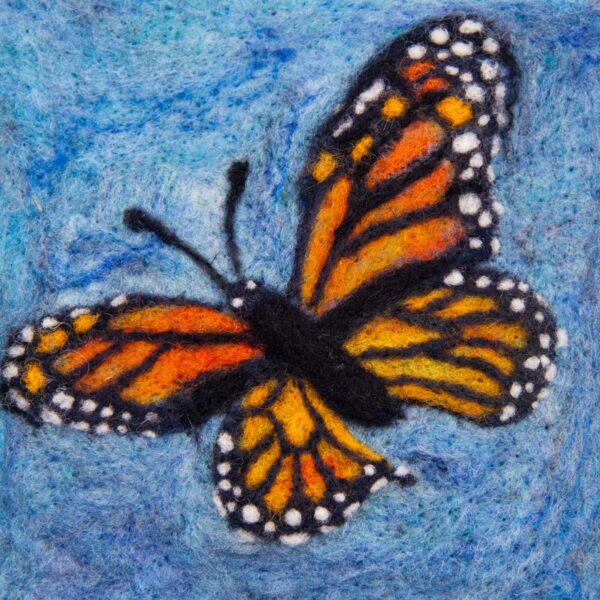 Butterfly original needle felted illustration by Hillary Dow