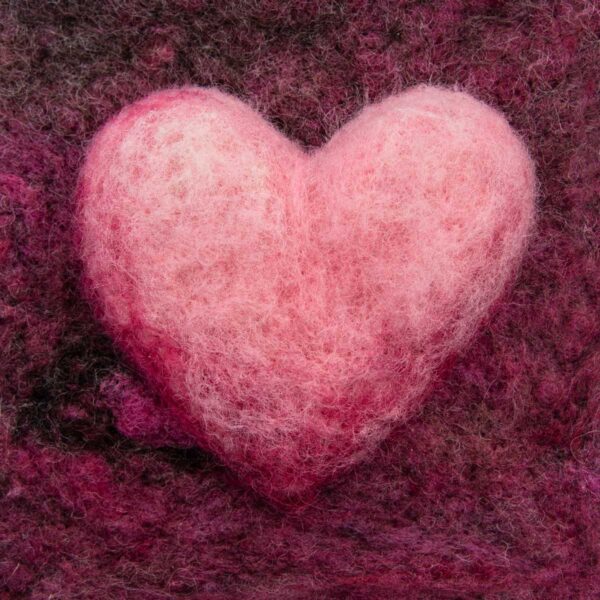 Heart original needle felted illustration by Hillary Dow