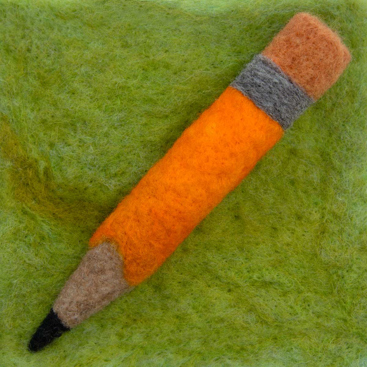 Pencil original needle felted illustration by Hillary Dow