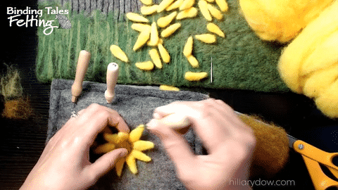 sunflower-needle-felting-lesson