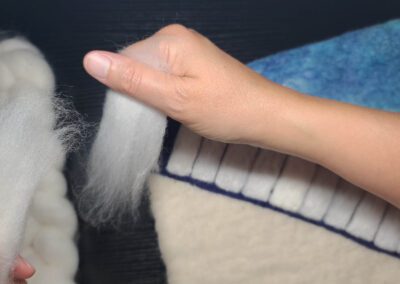 Felting a piano - online lesson, showing the process of making white keys