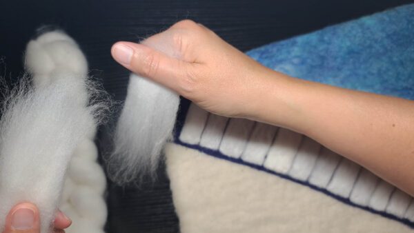 Felting a piano - online lesson, showing the process of making white keys