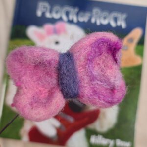 Leona Bow featured felt hand crafted wool hair barrette
