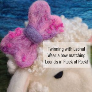Leona Bow featured felt hand crafted wool hair barrette