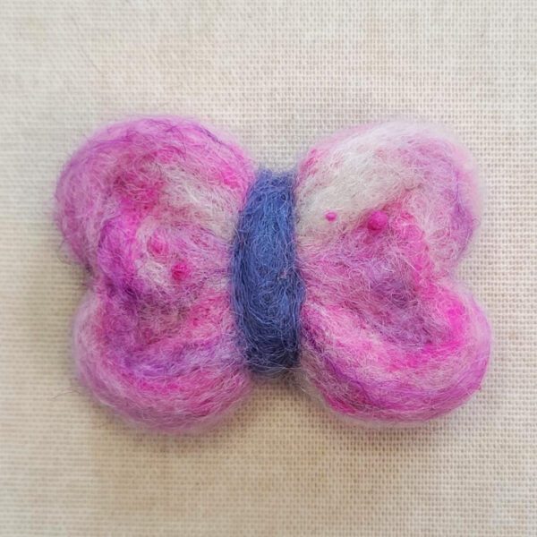 Leona Bow featured felt hand crafted wool hair barrette