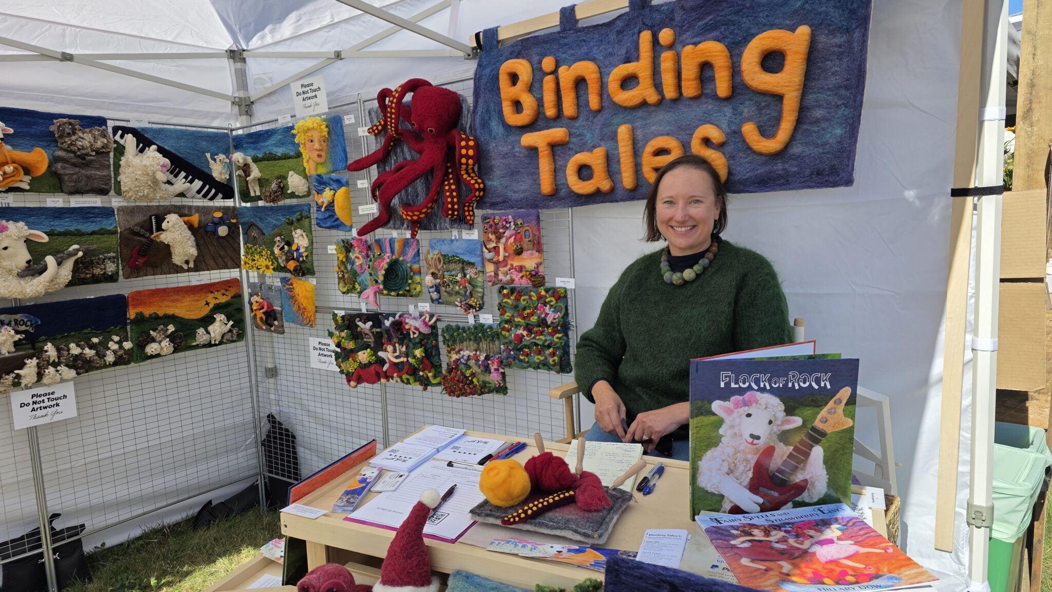 Binding Tales Booth and new felt business sign Binding Tales Booth and new felt business sign