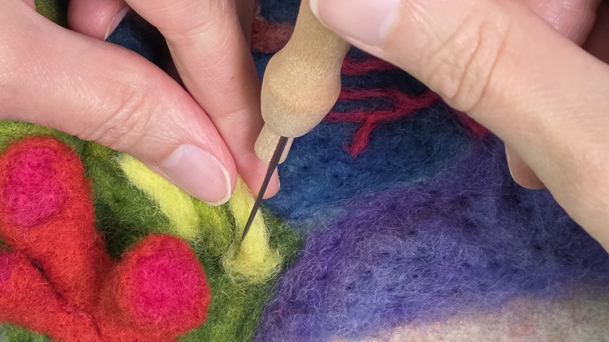 coral reef felting lesson 2