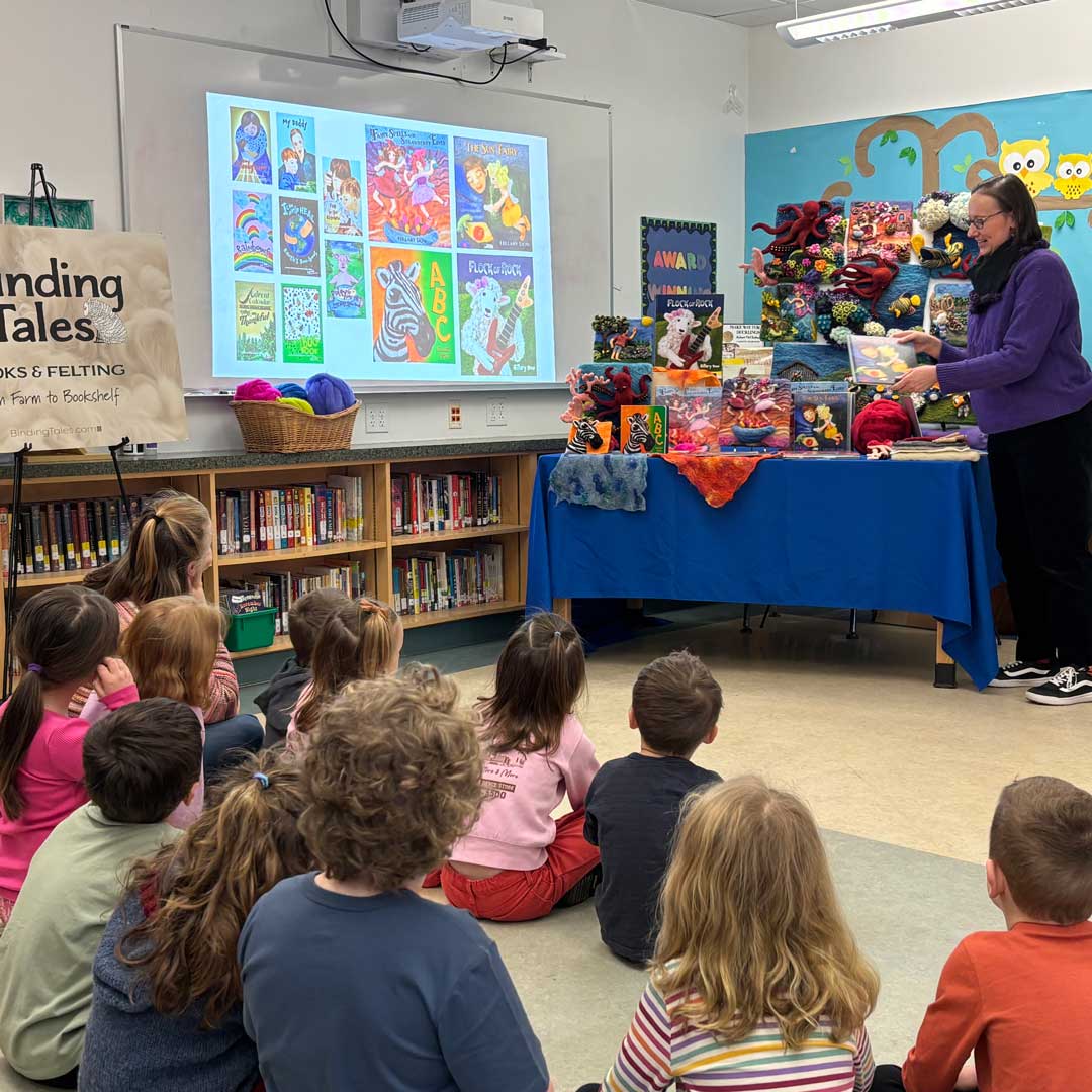 Cushing-Maine-Author-Visit-Hillary-Dow-Binding-Tales-elementary-school